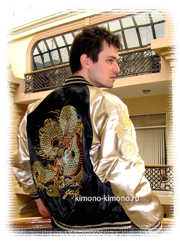 мужская одежда из Японии - куртка ветровка в стиле якудза