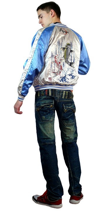 мужская куртка бомбер с вышивкой, сделано в Японии