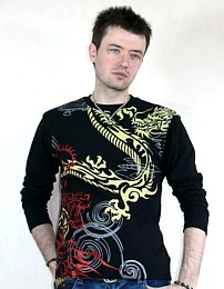 мужская футболка лонгслив  в японском стиле, сделано в Японии