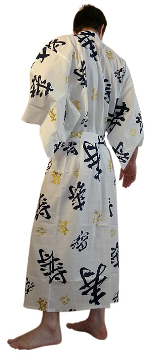 мужской халат-кимоно КАНДЖИ, хлопок 100%, Япония