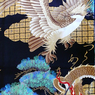 рисунок на японском мужском кимоно