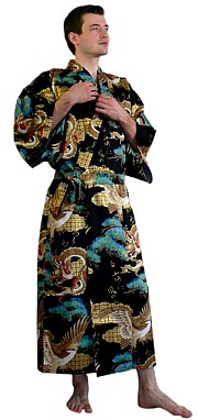 японское мужское кимоно Тен-Рю с рисунком в виде Большого Дракона