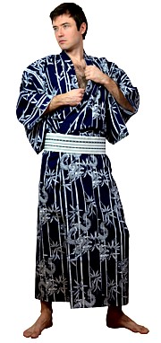 японское кимоно из хлопка - эксклюзивная мужская одежда для дома