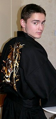 мужской халат-кимоно с вышивкой, сделано в Японии, хлопок 100%