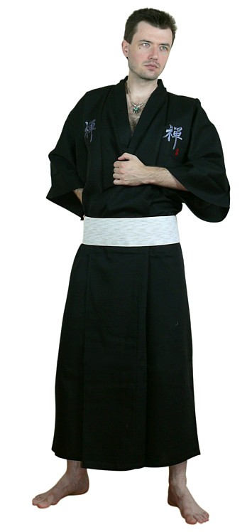 мужское японское кимоно ДЗЭН, хлопок 100%, вышивка