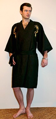мужской халат-кимоно с вышивкой Дракон, сделано в Японии