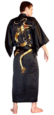 японское мужское кимано с вышивкой Лунный Дракон