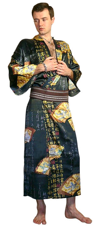 шелковое мужское кимонои пояс оби