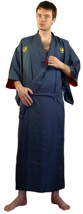 мужской шелковый халат-кимоно. Эксклюзивная мужская одежда для дома из Японии