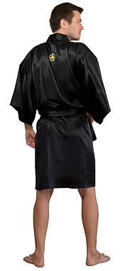 мужской шелковый халат- кимоно с вышивкой, сделано в Японии