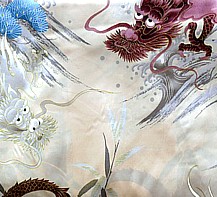 деталь рисунка ткани мужского японского шелкового кимоно Тайра