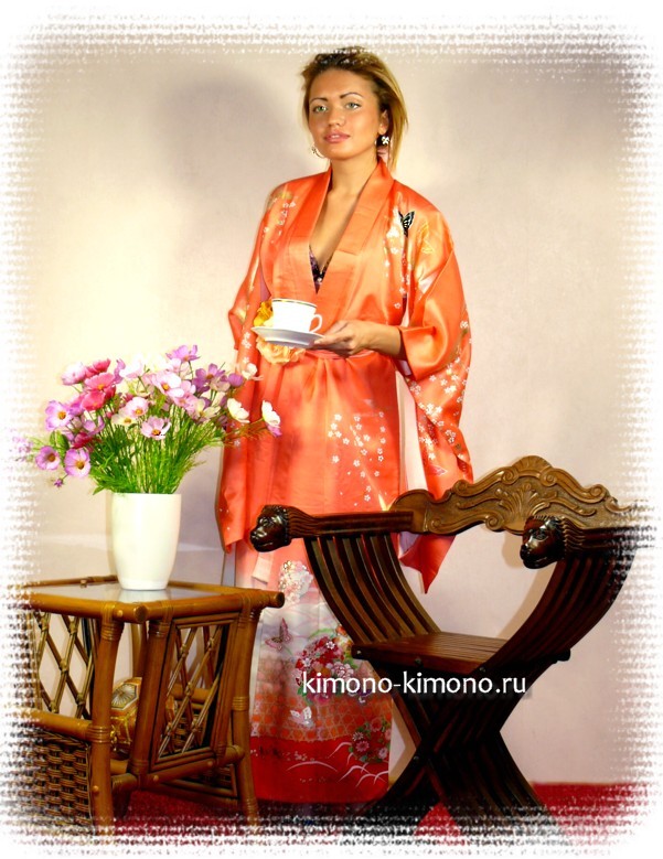 японское кимоно - стильная одежда для дома из натурального шелка