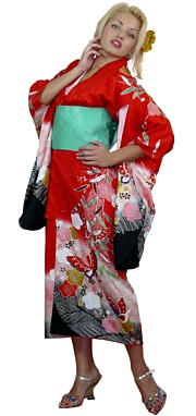 японское винтажное кимоно молодой девушки
