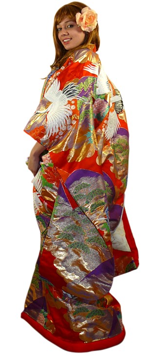 кимоно невесты, шелка, парча, 1970-е гг.