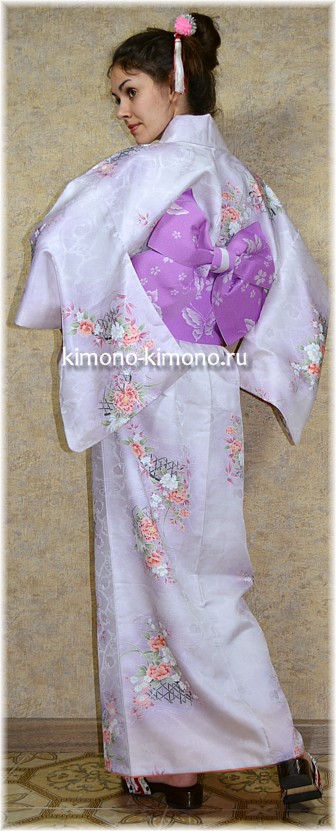 японское винтажное кимоно и пояс-оби