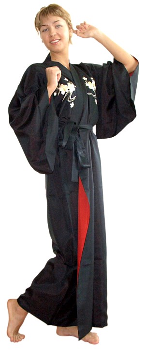 японское кимоно с вышивкой и подкладкой, эксклюзивный подарок