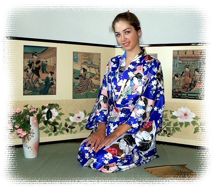 халат кимоно в японском стиле, сделано в Японии