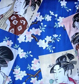 рисунок ткани женскго халат- кимоно, сделано в Японии