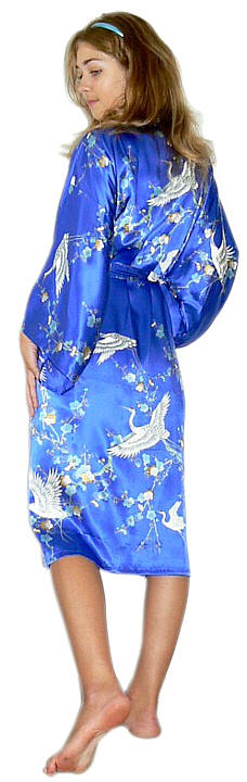 шелковый халатик-кимоно, сделано в Японии