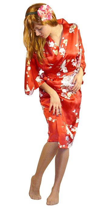 японский шелковый халат-кимоно