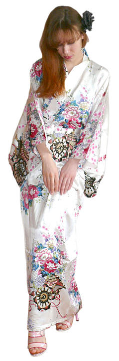 шелковый халат-кимоно