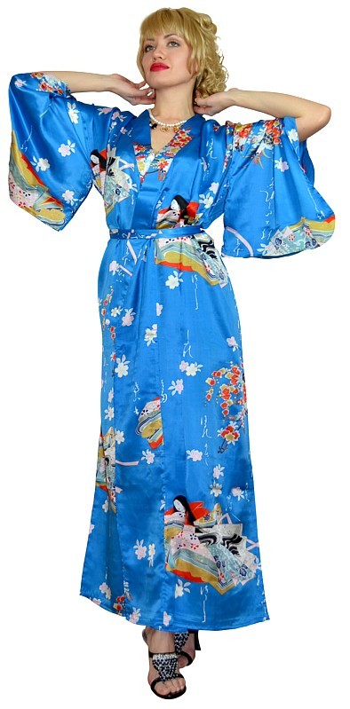 японское шелковое кимоно НАОМИ - стильный подарок женщине