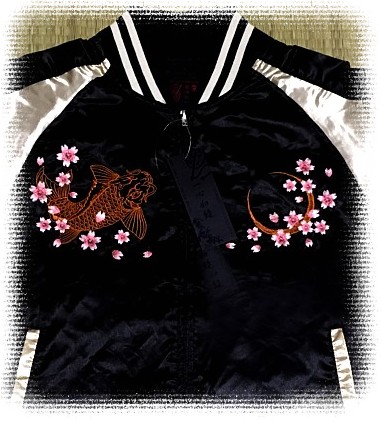 мужская куртка бомбер с вышивкой в японском стиле
