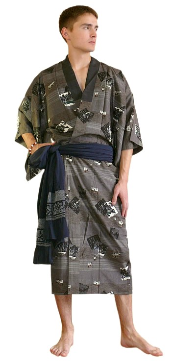 японский традиционный шелковый пояс оби для мужского кимоно