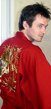 японское мужское кимоно с вышивкой, хлопок 100%