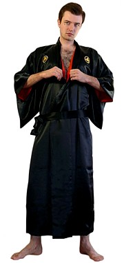 шелковое японское мужское кимоно