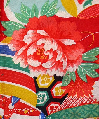 авторский рисунок на шелковом японском кимоно