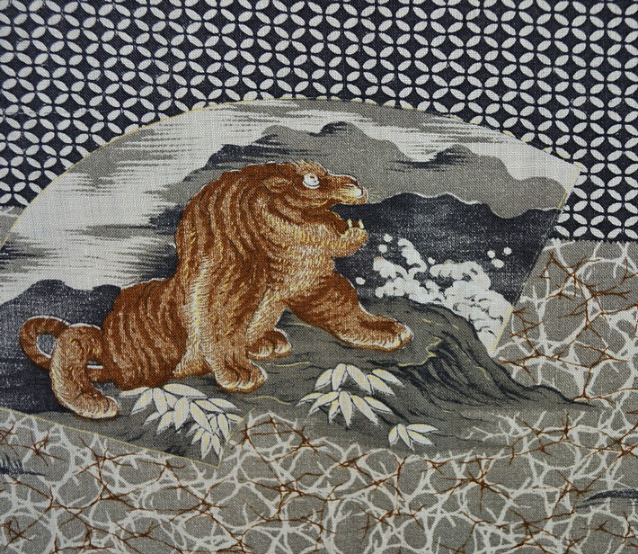 рисунок на ткани японского старинного мужского кимоно