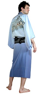 японское мужское традиционное шелковое кимоно, винтаж