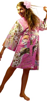женский халатик-кимоно, хлопок 100%, сделано в Японии