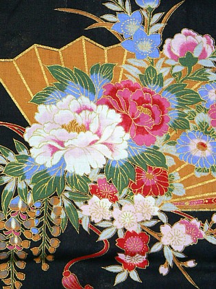 японское женское кимоно - деталь рисунка ткани