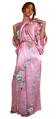 шелковый халат-кимоно, сделано в Японии