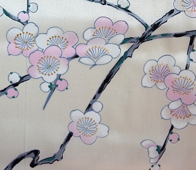 рисунок ткани шелкового японского кимоно